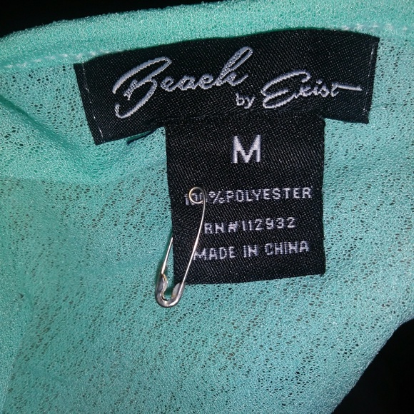 Beach or Casual Dress Shirt Aqua Blue - Picture 4 of 5